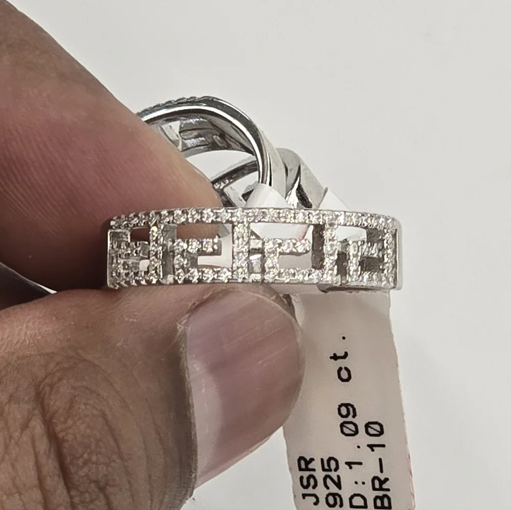 925 Sterling Silver Moissanite Diamond Wedding Trio Set - Picture 8 of 10